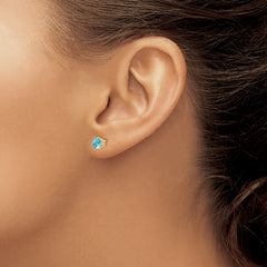 14k 5mm Trillion Blue Topaz Earrings