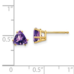 14k 6mm Trillion Amethyst Earrings