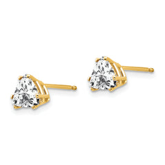 14k 6mm Trillion Cubic Zirconia Earrings