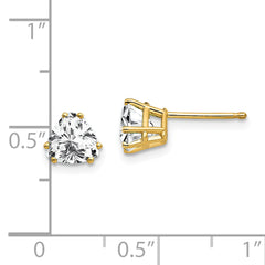 14k 6mm Trillion Cubic Zirconia Earrings