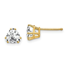 14k 6mm Trillion Cubic Zirconia Earrings