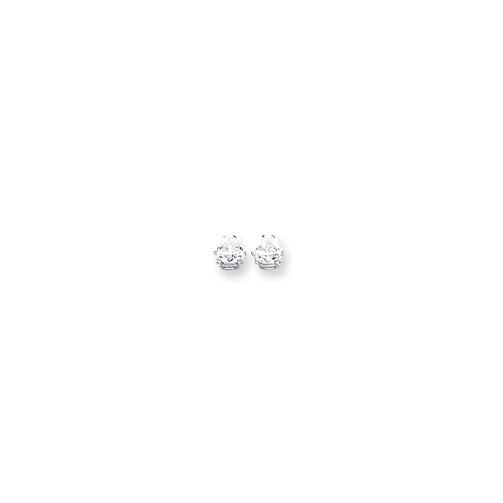 14k White Gold 6mm Trillion Earring Mountings