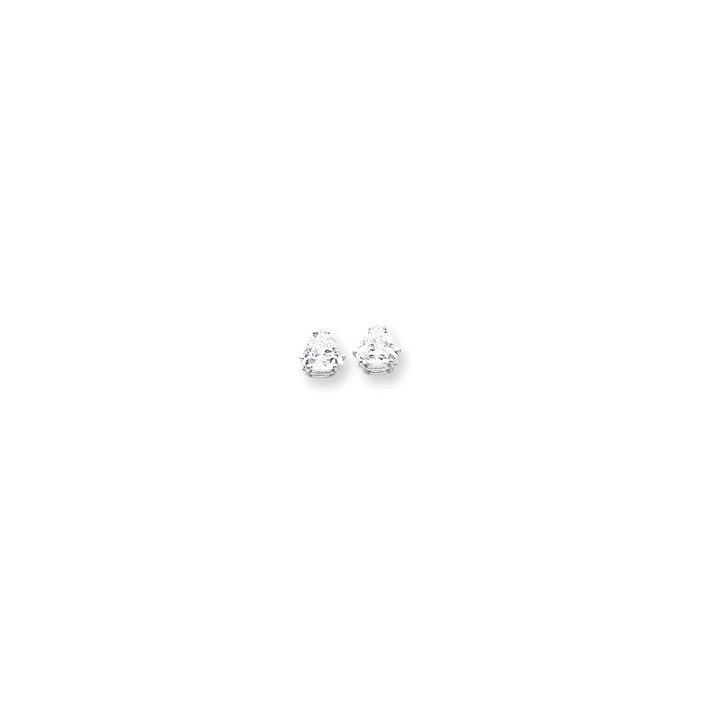 14k White Gold 7mm Trillion Earring Mountings