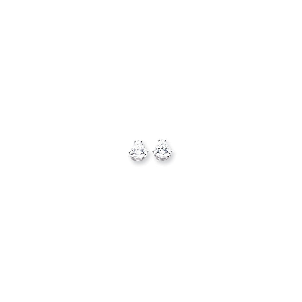 14k White Gold 8mm Trillion Earring Mountings