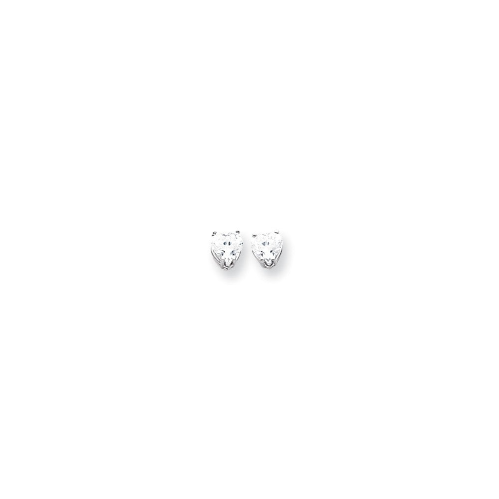 14k White Gold 6mm Heart Earring Mountings