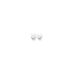 14k White Gold 6mm Heart Earring Mountings