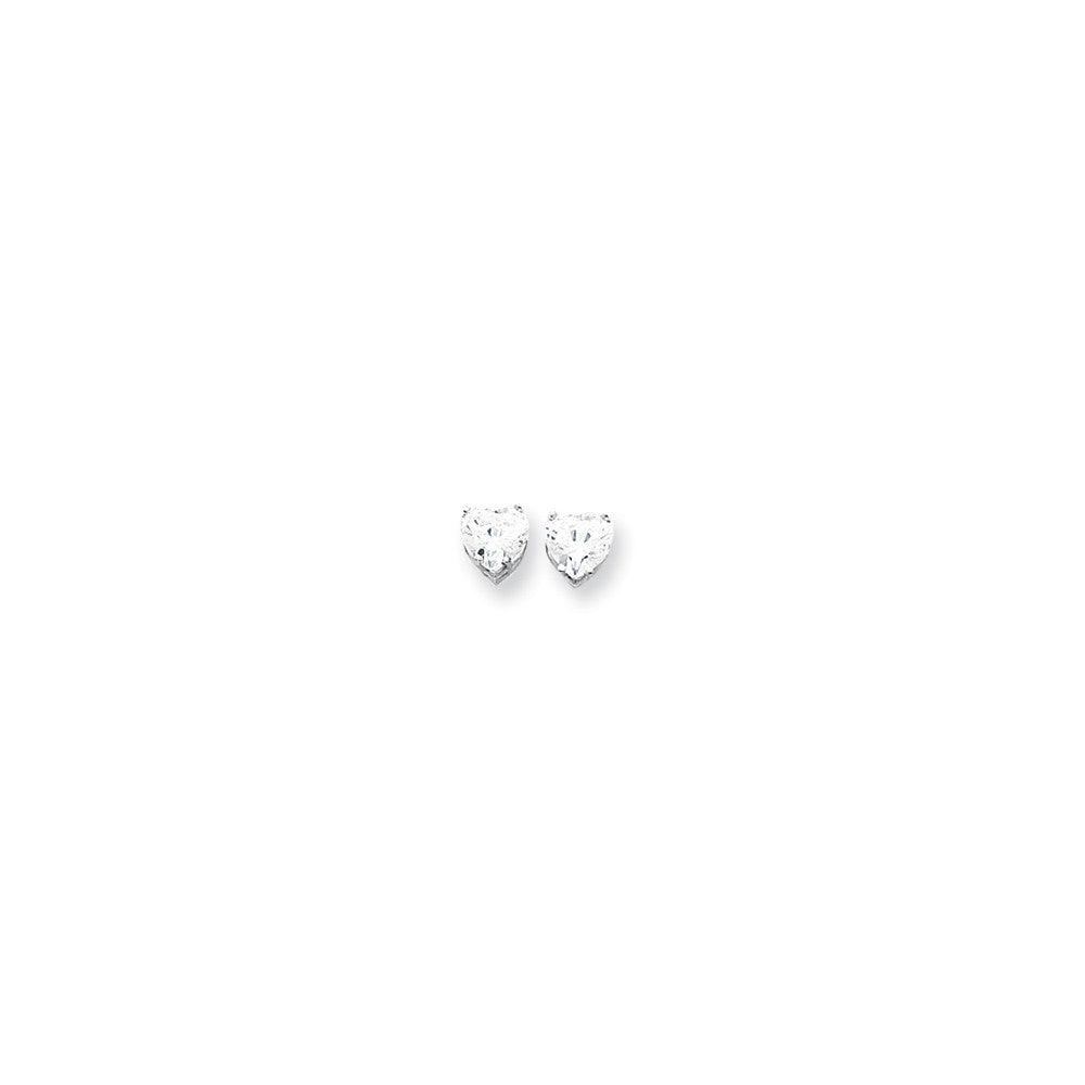 14k White Gold 7mm Heart Earring Mountings