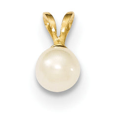 14K 5-6mm Round White FW Cultured Pearl Pendant