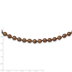 14k 7-8mm Coffee Brown Rice Freshwater Cultured Pearl Bracelet