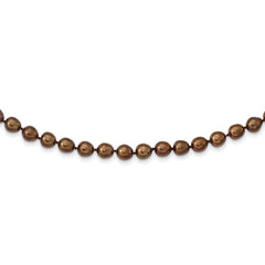 14k 7-8mm Coffee Brown Rice Freshwater Cultured Pearl Bracelet