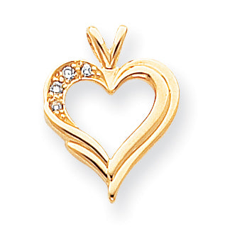 14K A Diamond heart pendant