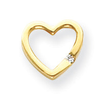 14K AA Diamond Heart Chain Slide