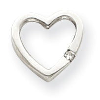 14K White Gold A Diamond heart pendant