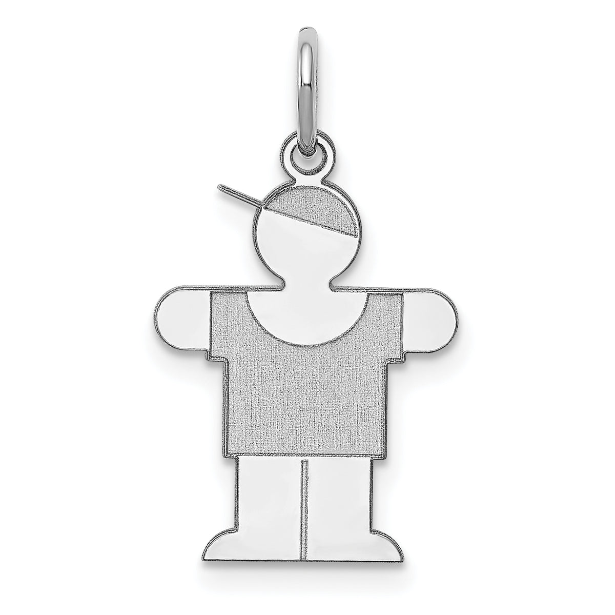 14K White Gold Kid Charm