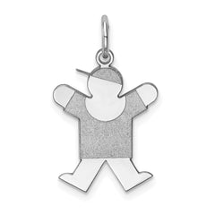 14K White Gold Kid Charm