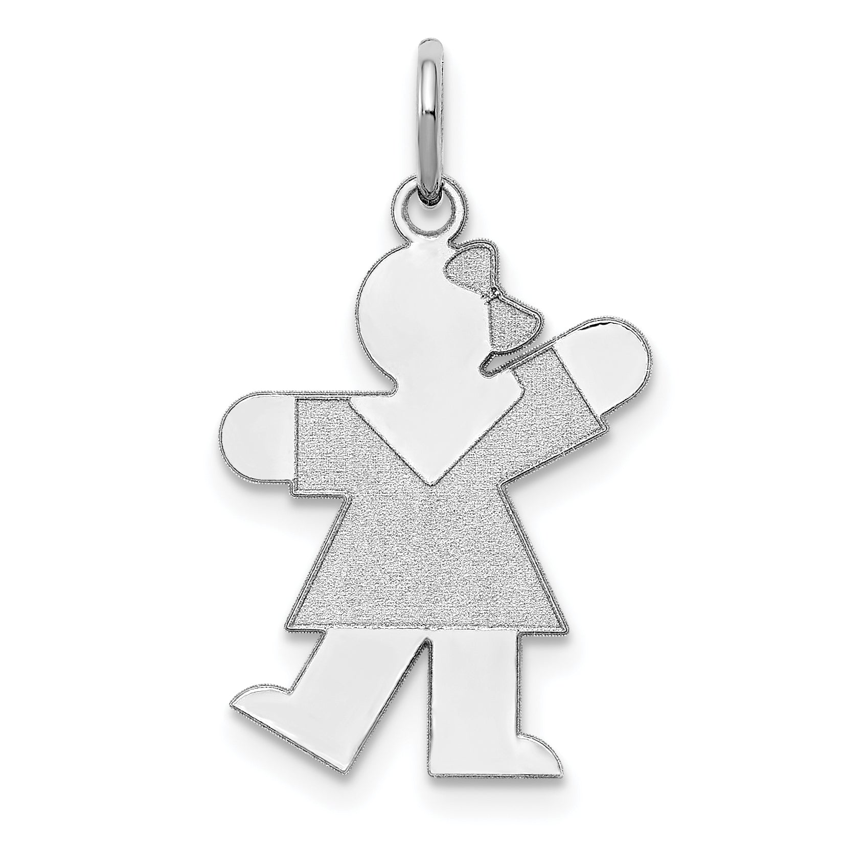 14K White Gold Kid Charm