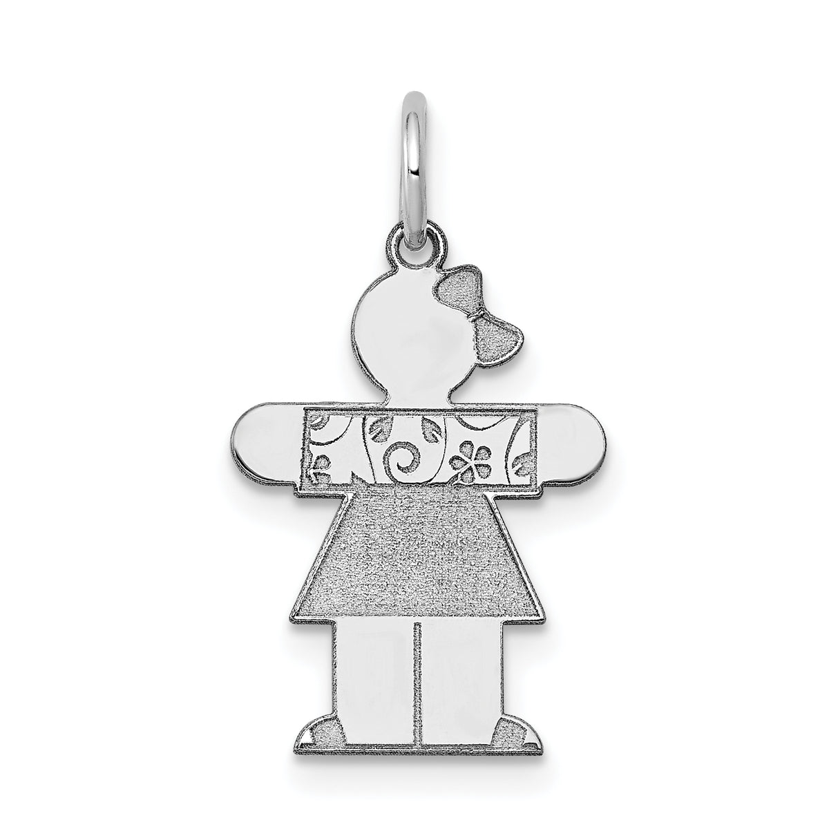 14K White Gold Kid Charm