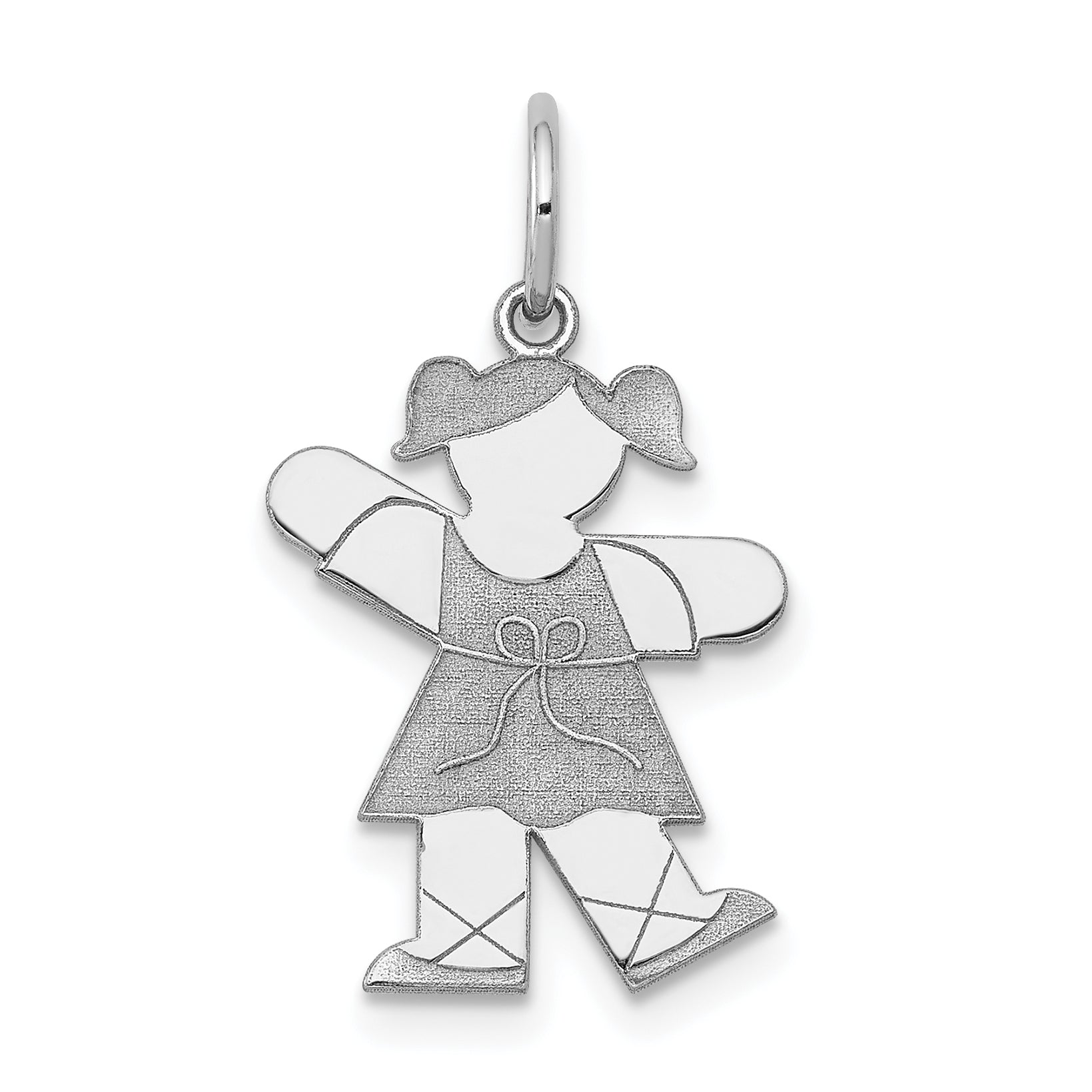 14K White Gold Kid Charm