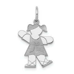 14K White Gold Kid Charm