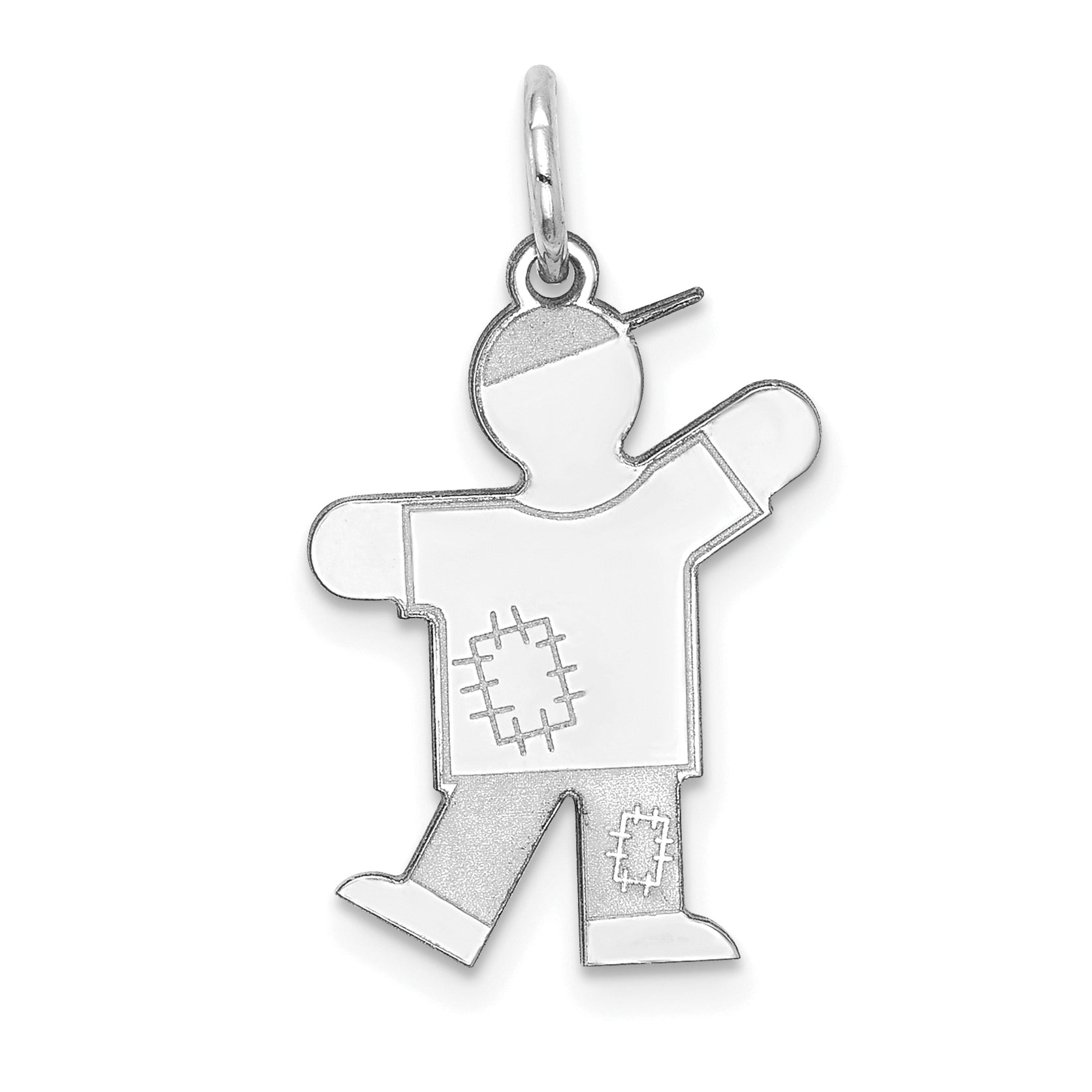 14K White Gold Kid Charm