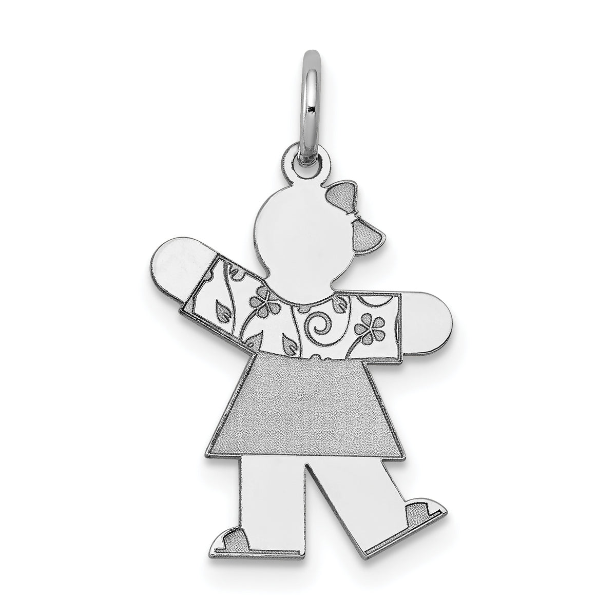 14K White Gold Kid Charm