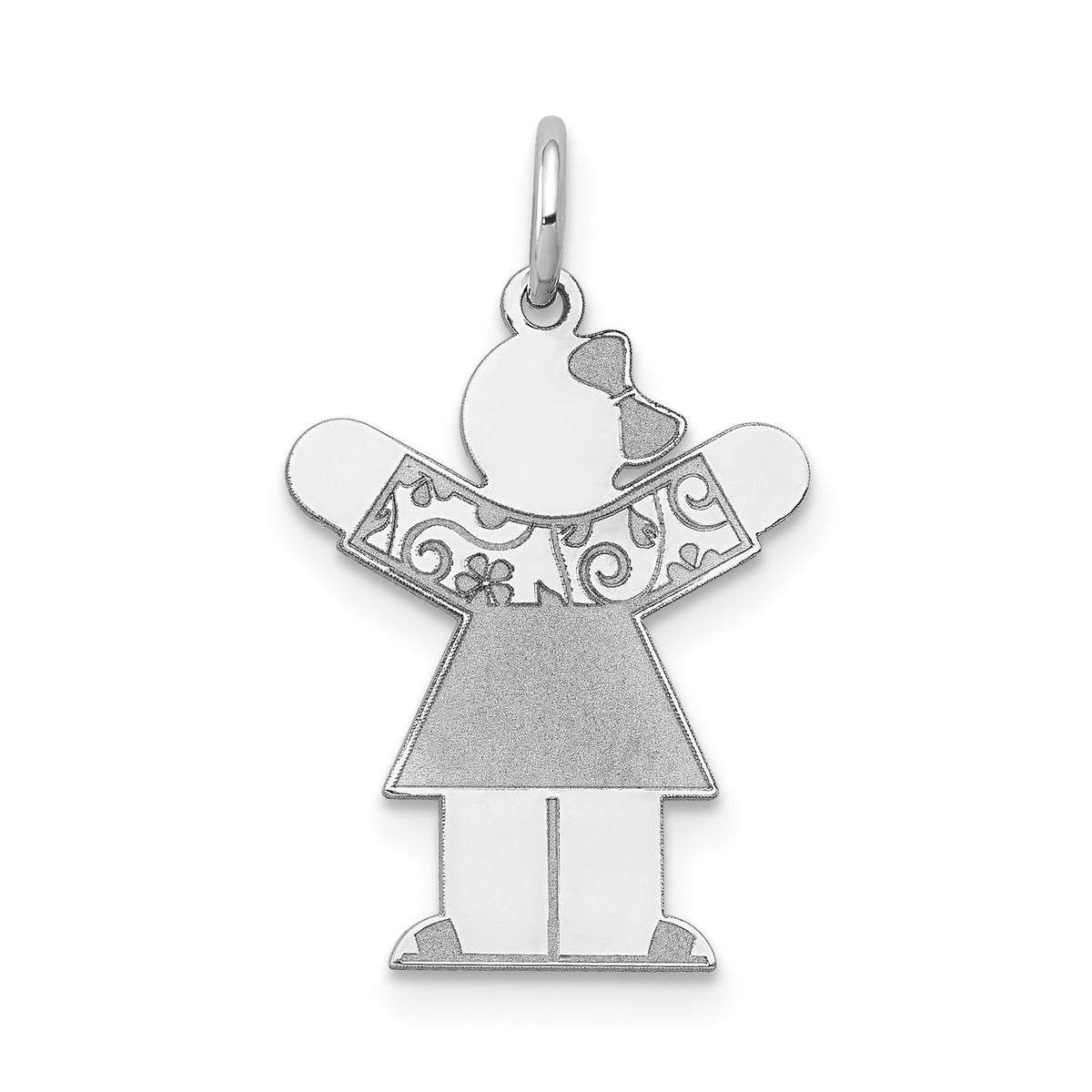 14K White Gold Kid Charm