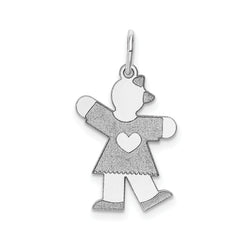 14K White Gold Kid Charm