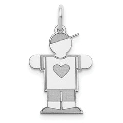 14K White Gold Kid Charm