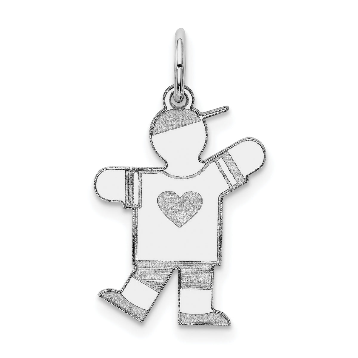 14K White Gold Kid Charm