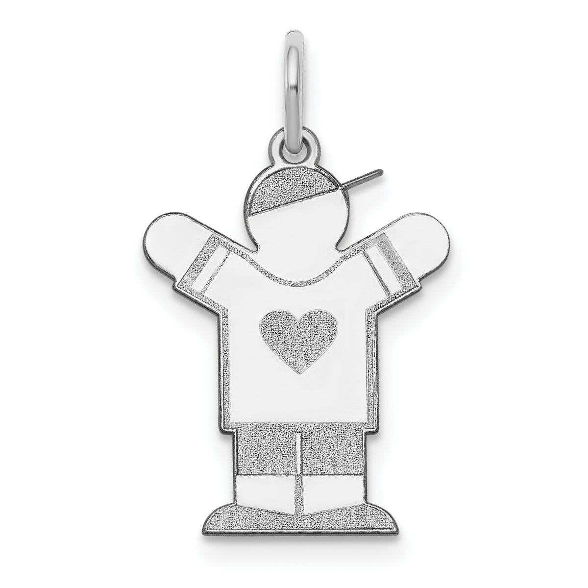 14K White Gold Kid Charm