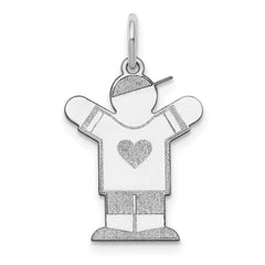 14K White Gold Kid Charm