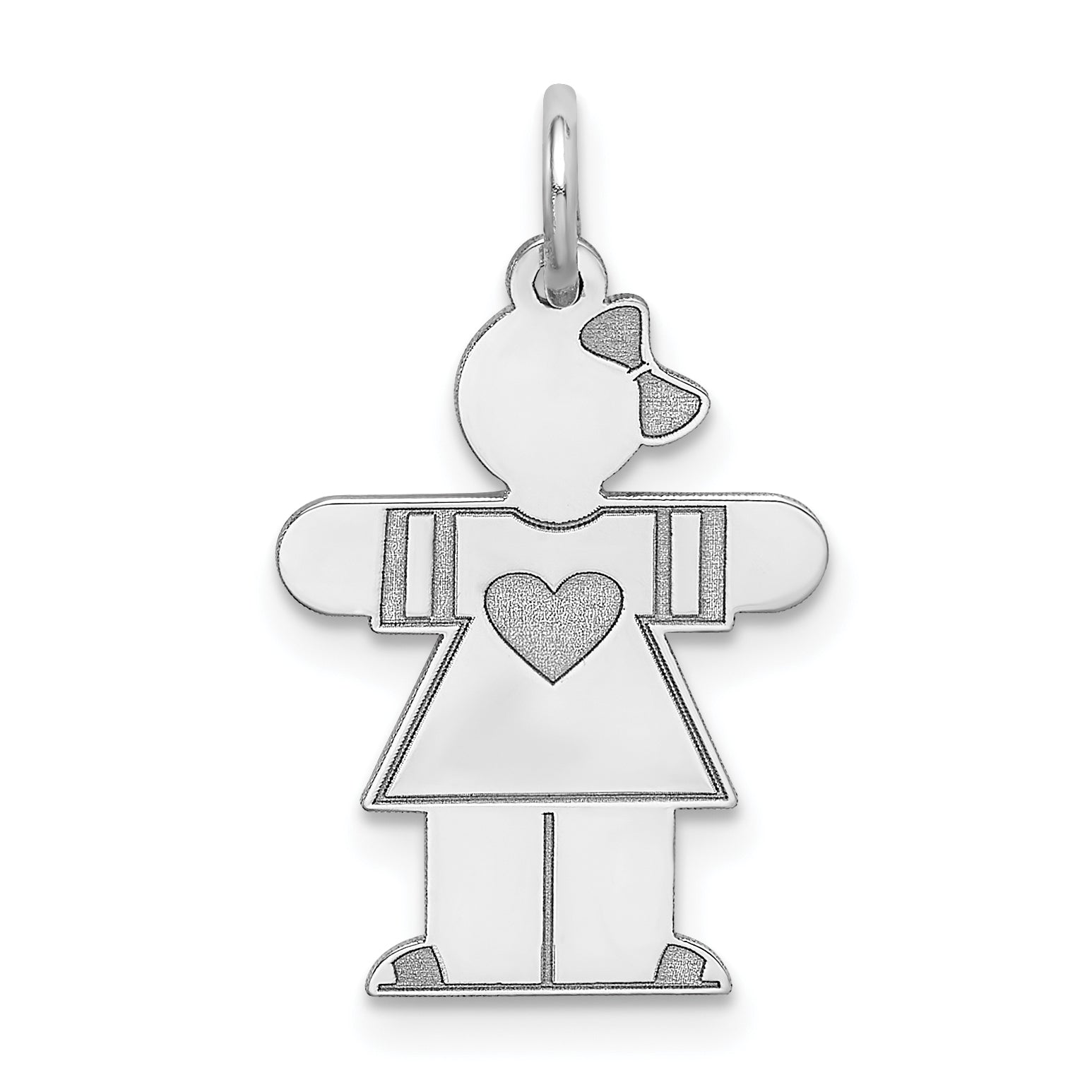 14K White Gold Kid Charm