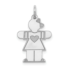 14K White Gold Kid Charm