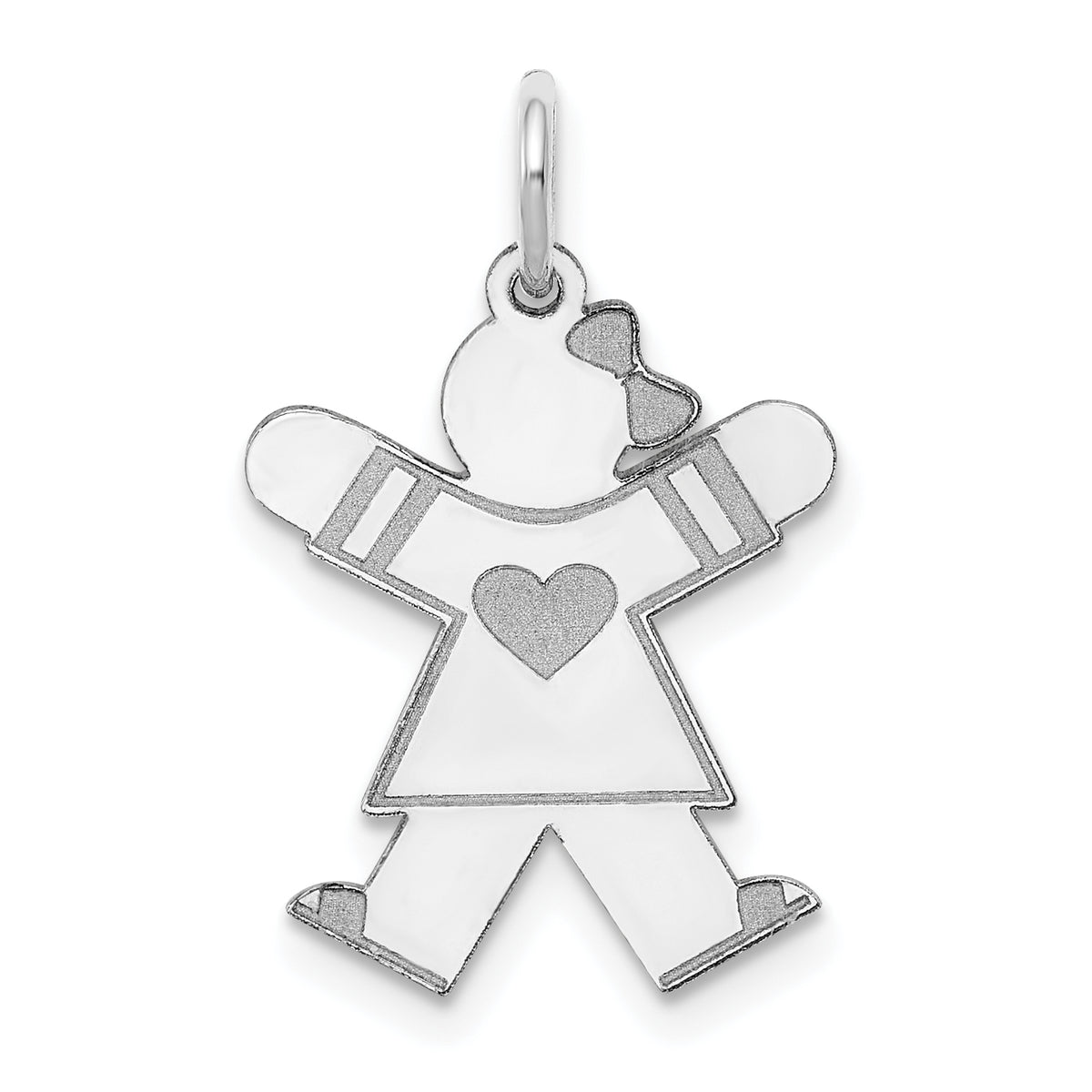 14K White Gold Kid Charm