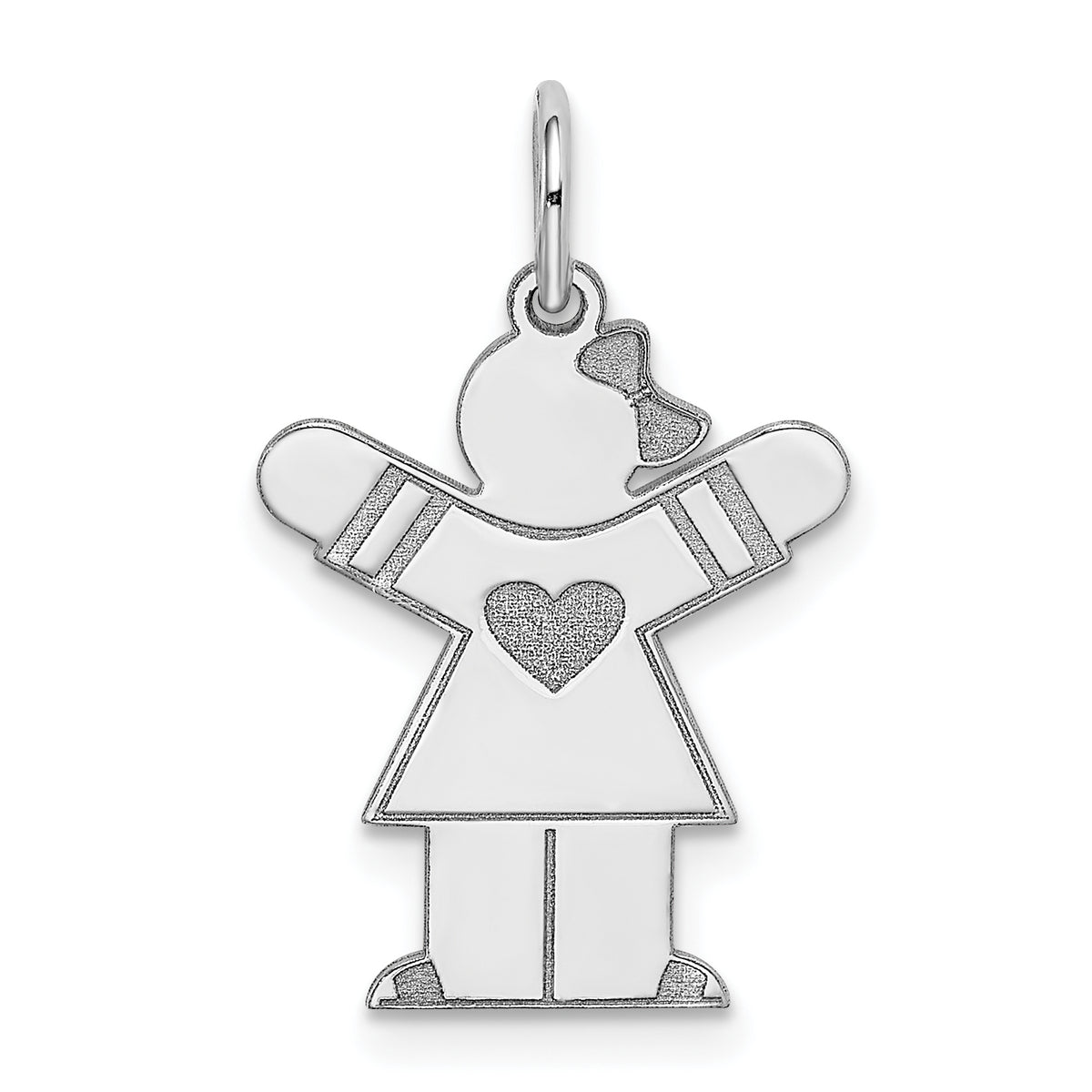 14K White Gold Kid Charm