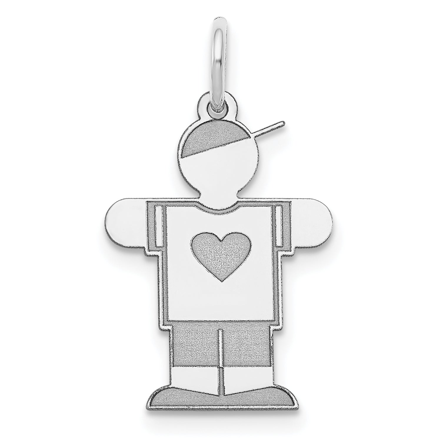 Sterling Silver Rhodium-plated Kid Charm