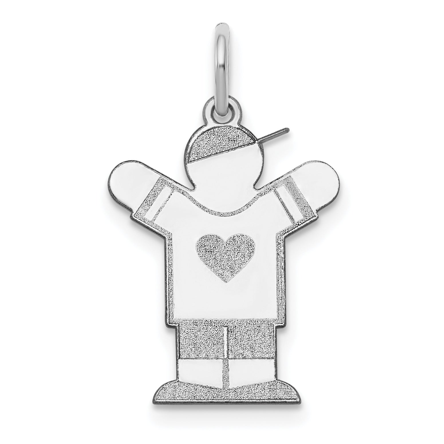 Sterling Silver Rhodium-plated Kid Charm