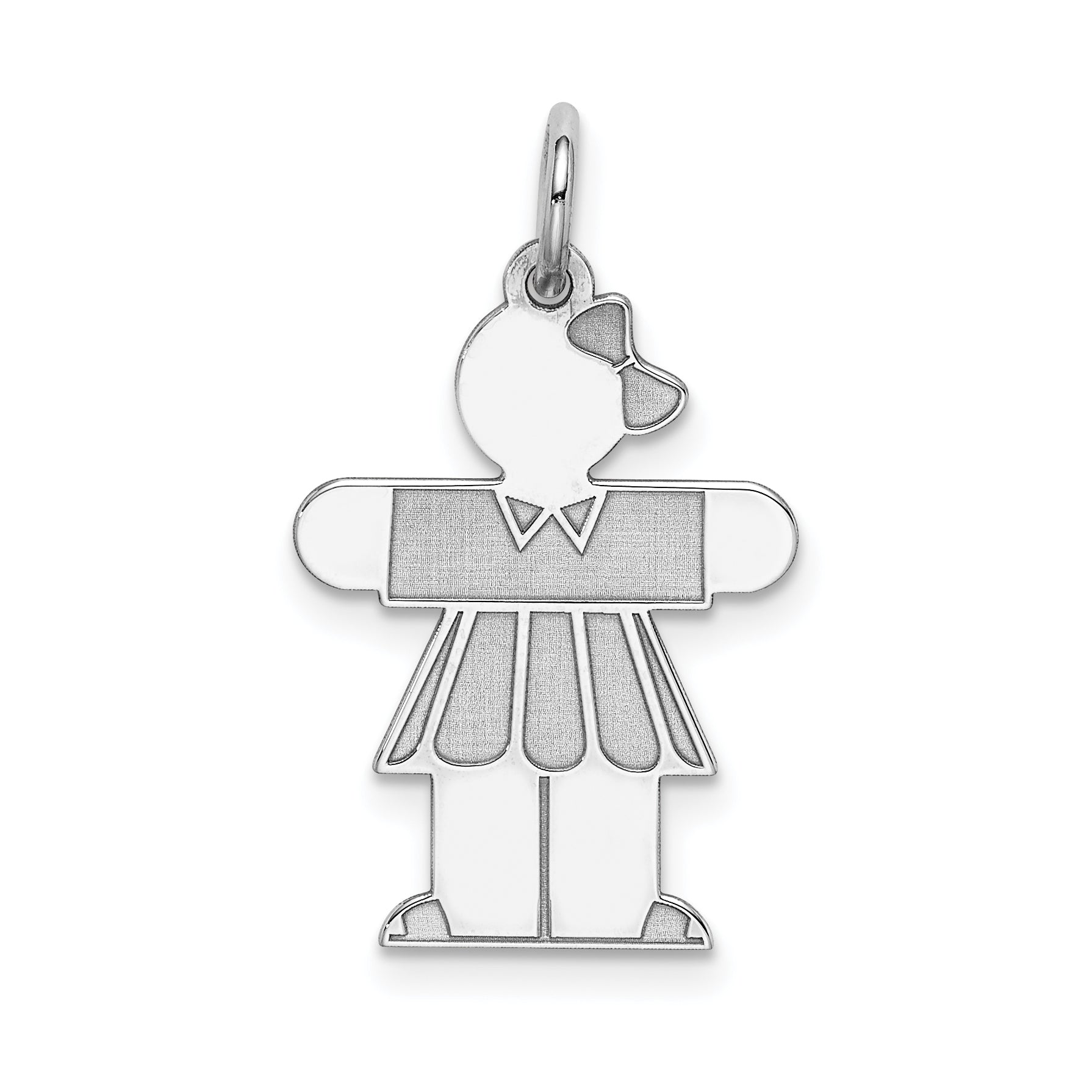 Sterling Silver Rhodium-plated Kid Charm