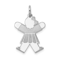 Sterling Silver Rhodium-plated Kid Charm