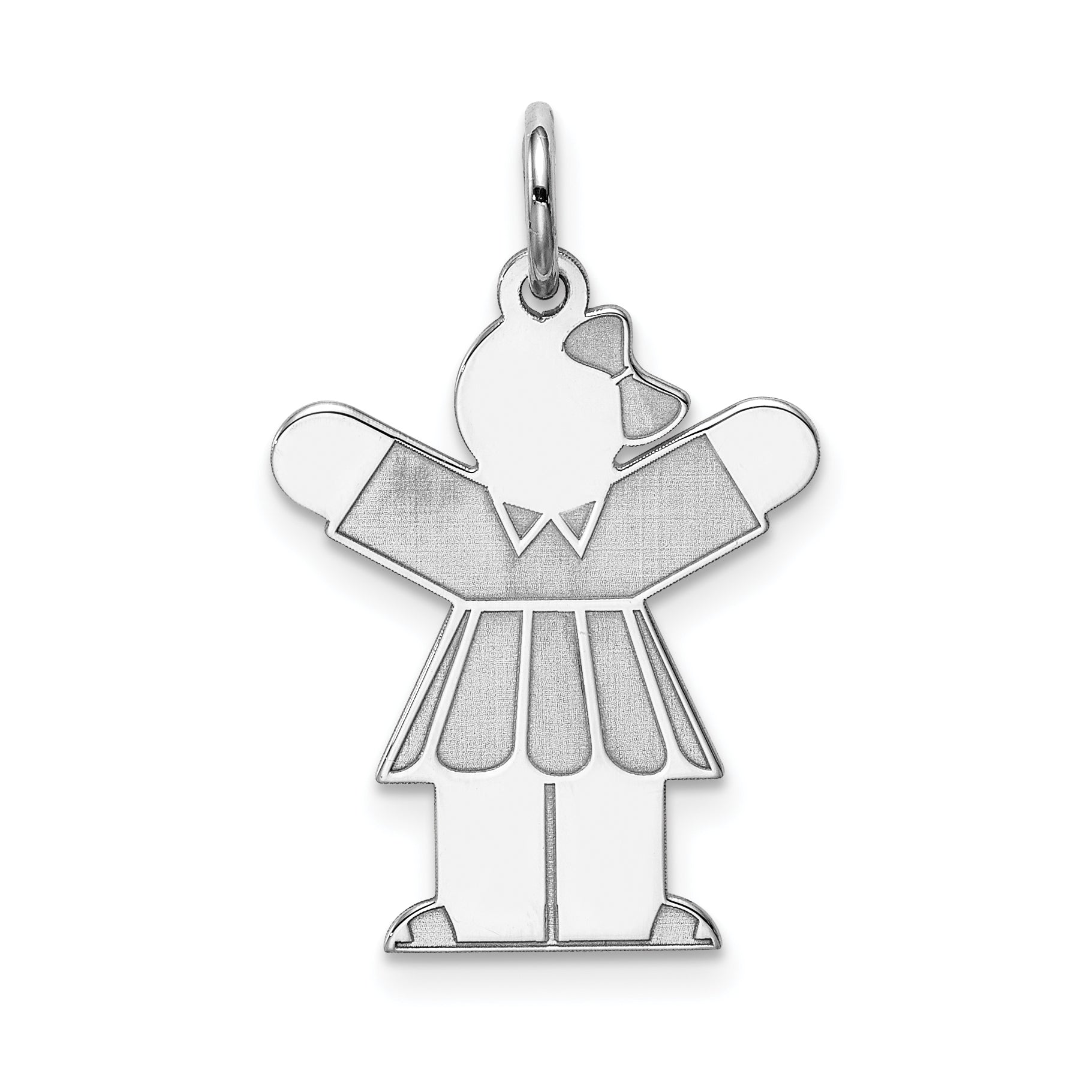 Sterling Silver Rhodium-plated Kid Charm