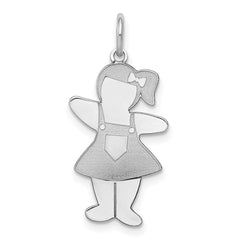 Sterling Silver Rhodium-plated Pocket Sized Cuddle Charm