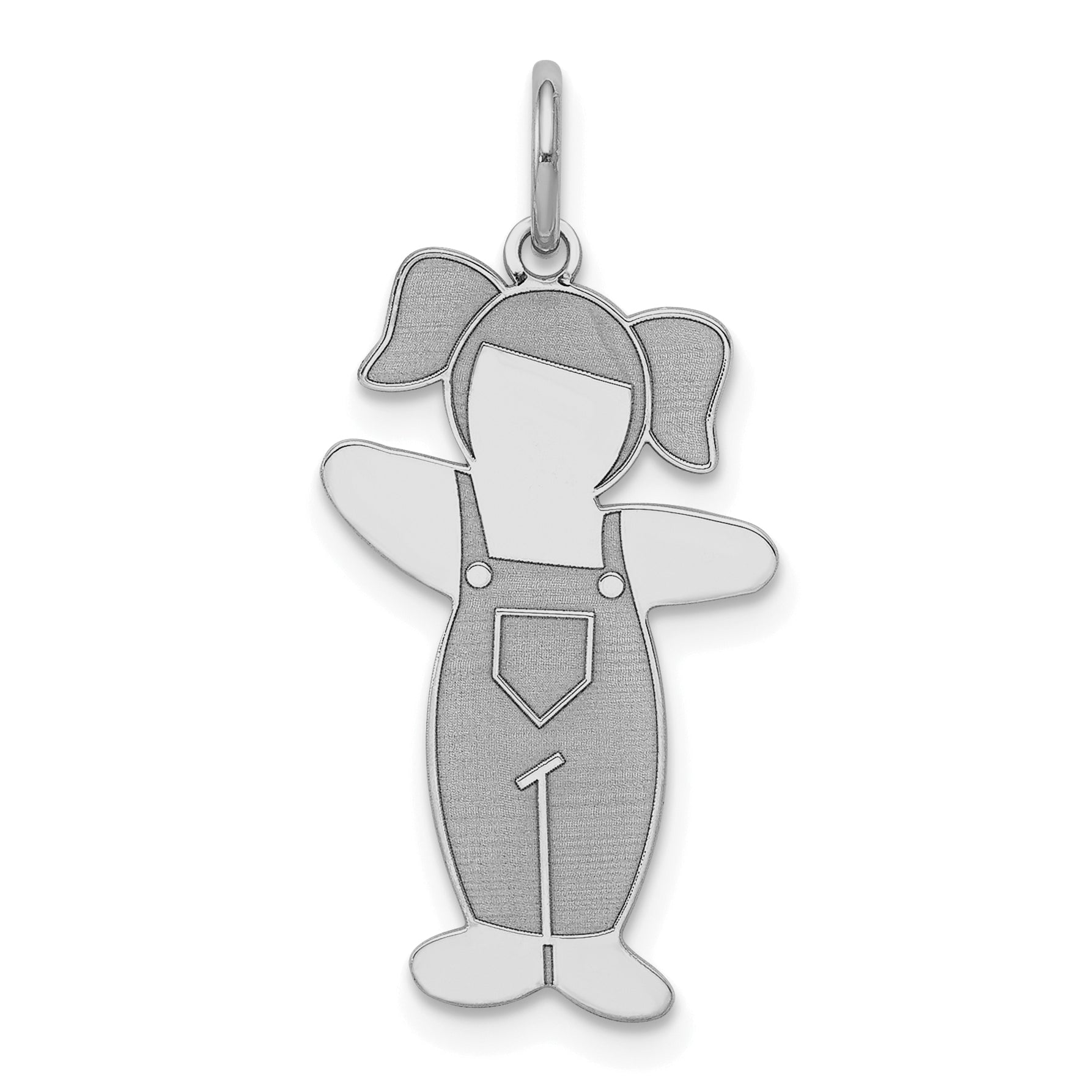 Sterling Silver Rhodium-plated Country Side Cuddle Charm