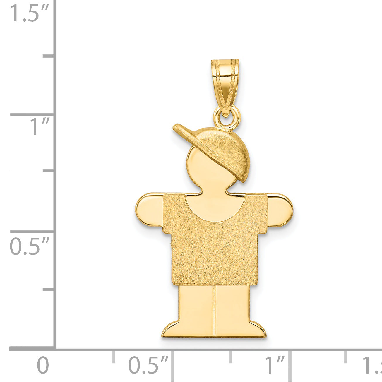 14K Solid Engravable Boy with Hat on Right Charm