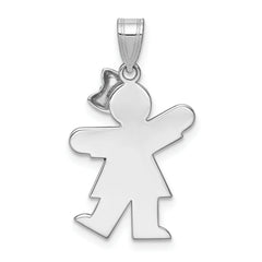 14K White Gold AA Diamond Kid Pendant