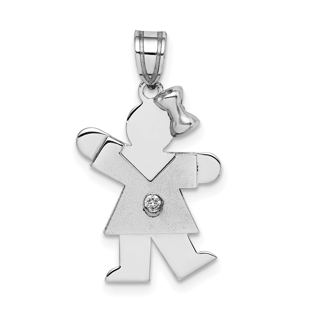 14k White Gold VS Diamond Kid Pendant