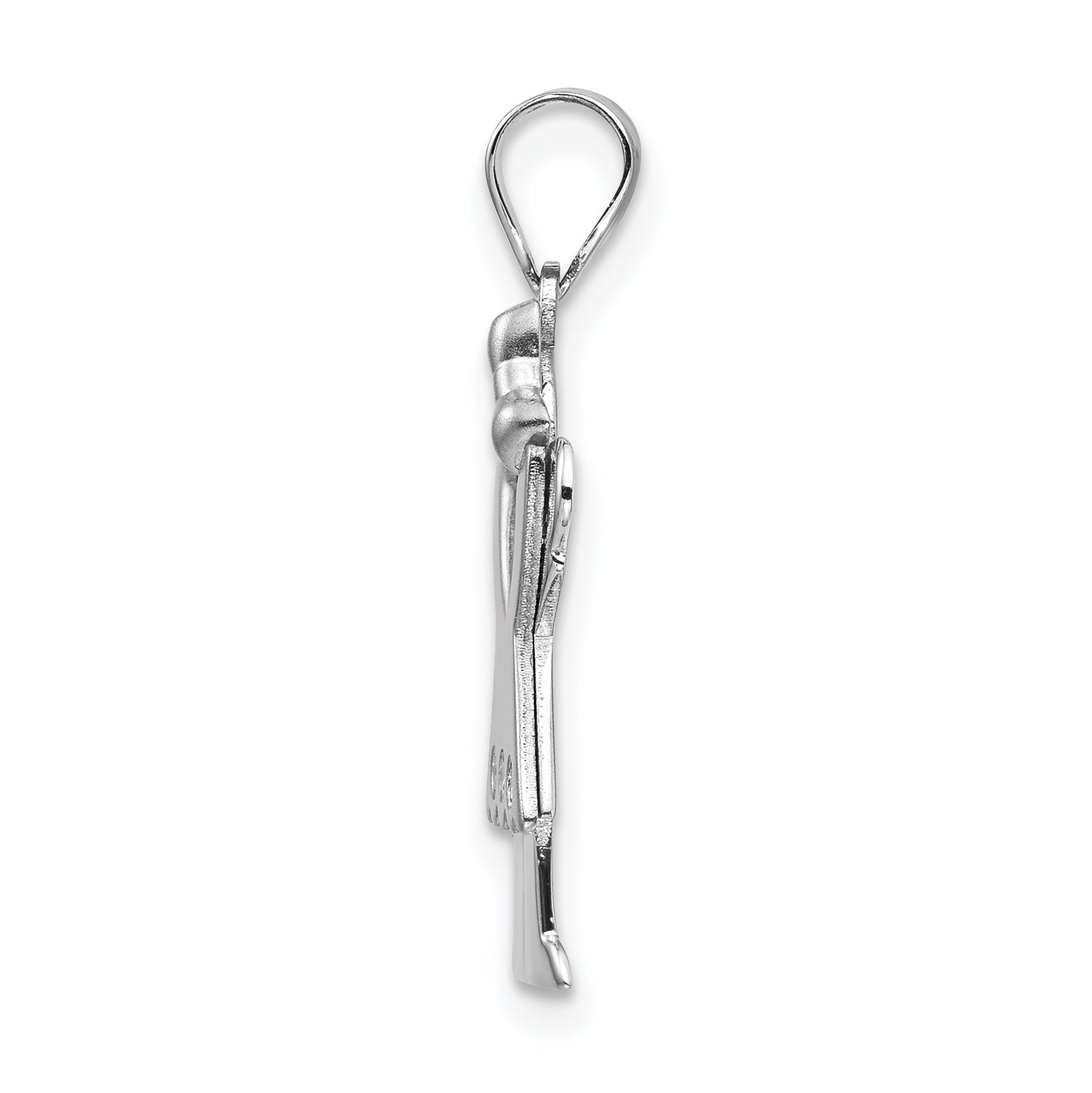 14K White Gold AA Diamond Kid Pendant