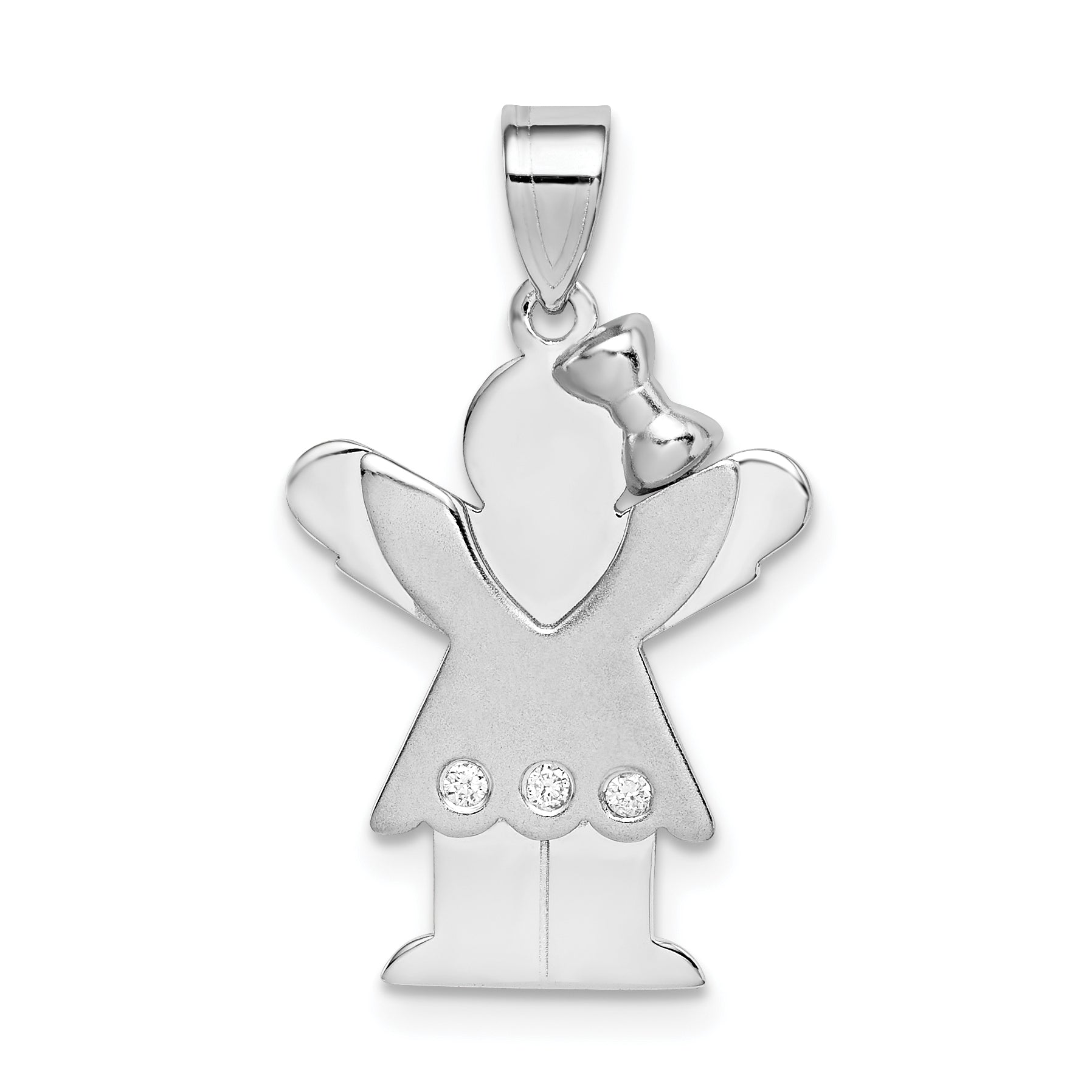 14k White Gold VS Diamond Kid Pendant