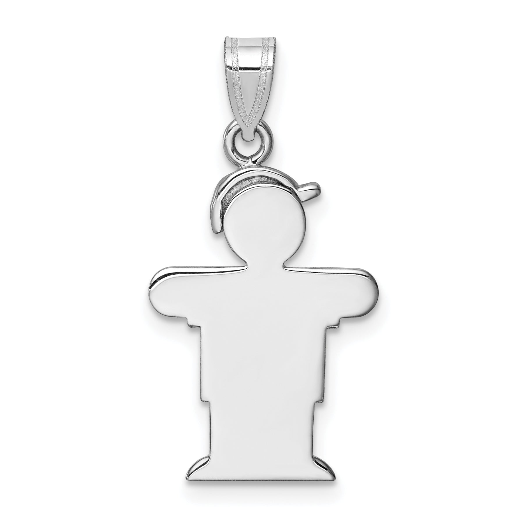 14K White Gold AA Diamond Kid Pendant