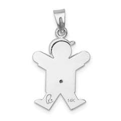 14K White Gold AA Diamond Kid Pendant