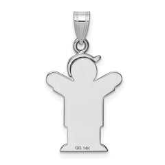 14K White Gold AA Diamond Kid Pendant